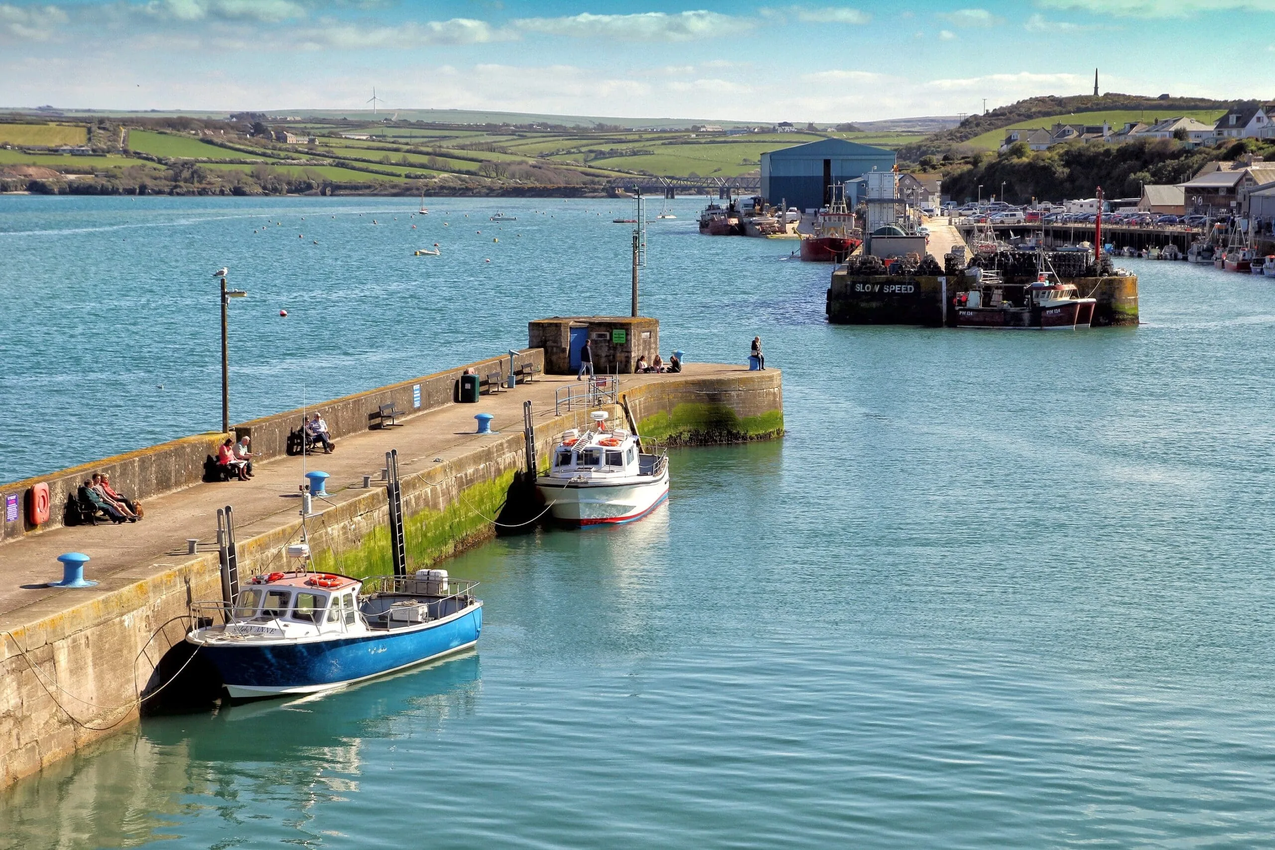 Boats moored on the harbour, Padstow, Cornwall