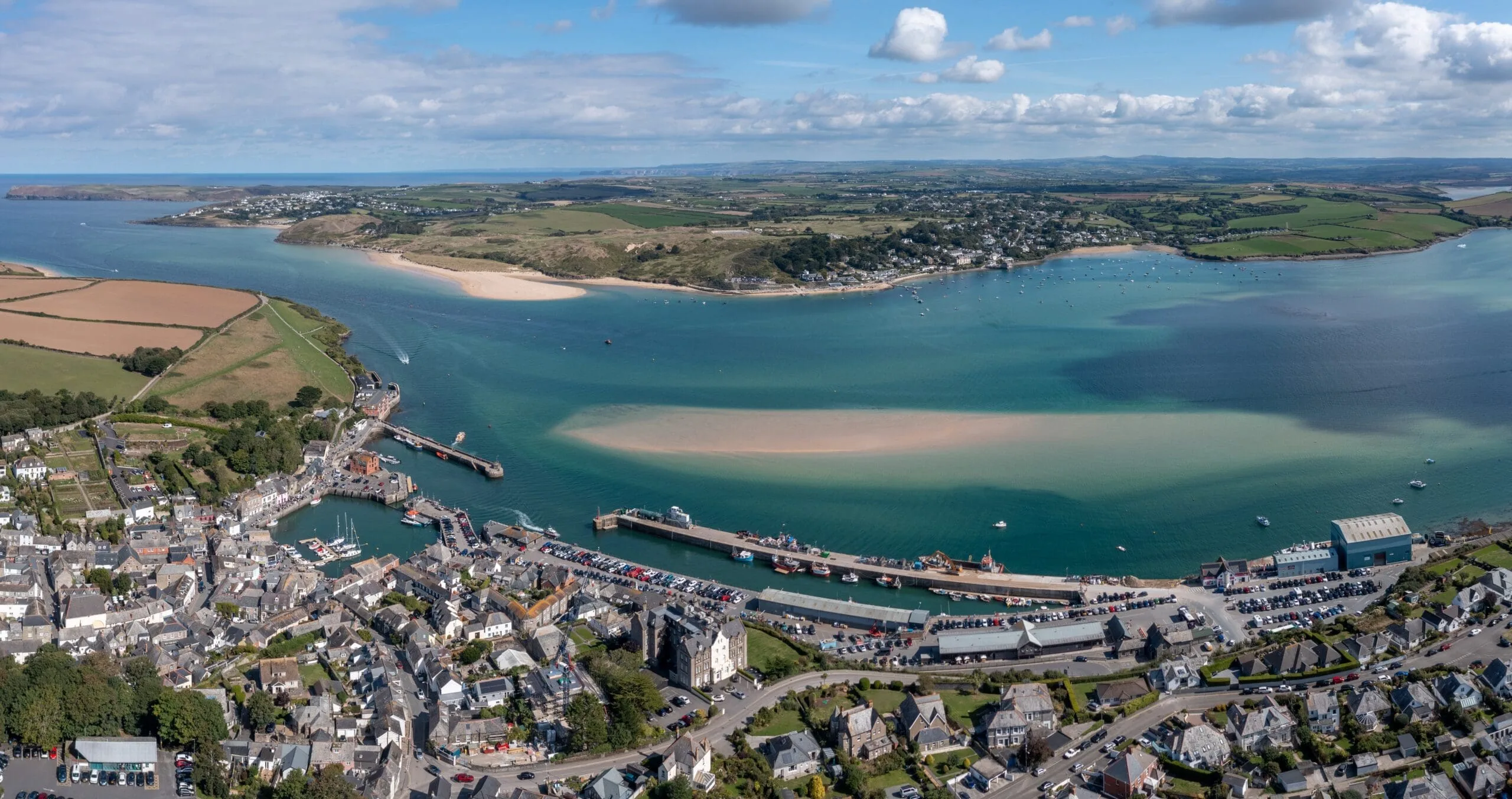 Padstow - birds eye view overlooking the Camel River