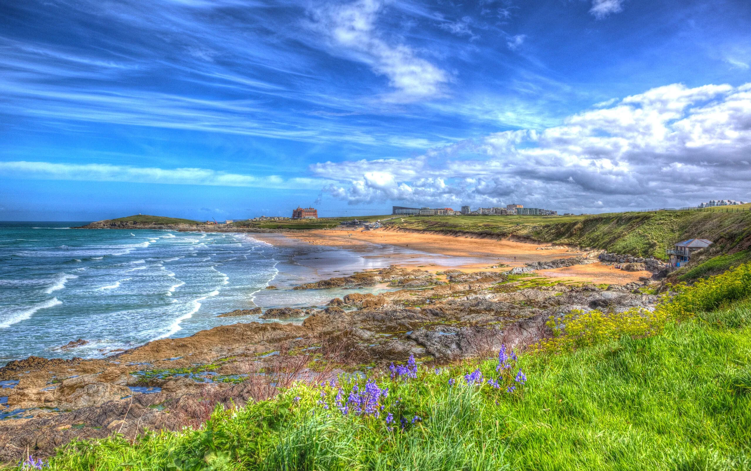 Fistral Beach on a sunny day, Newquay, Cornwall