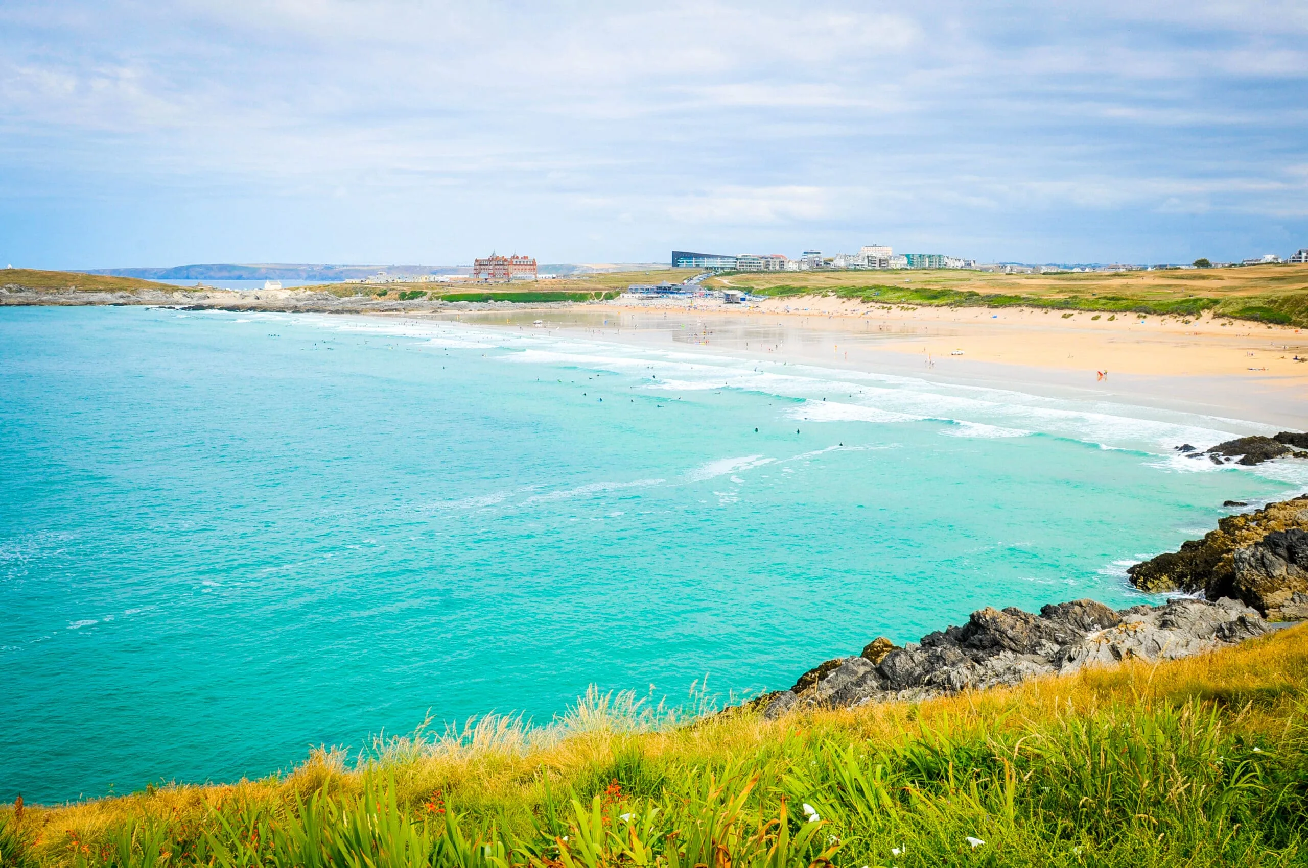 Panoramic view of Fistral Beach, Newquay, Cornwall