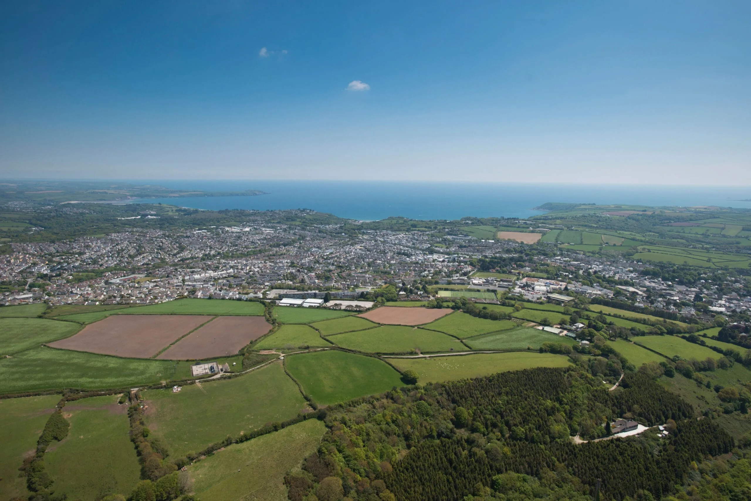 An aerial view of St. Austell, Cornwall