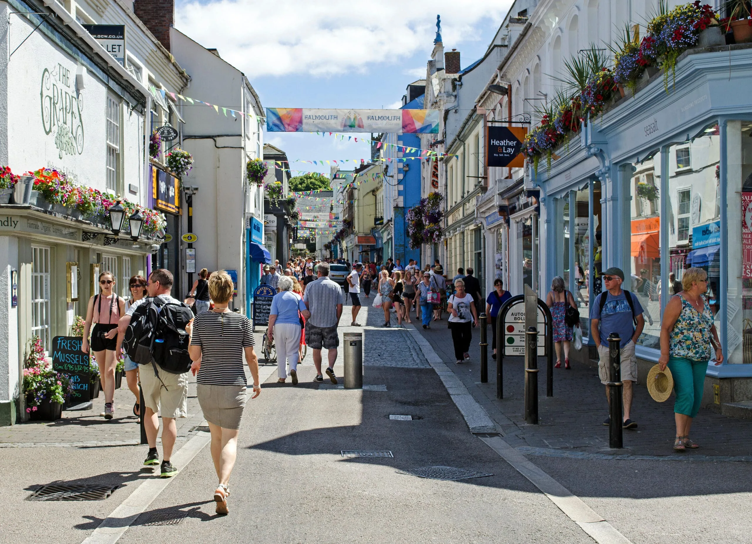 Church Street in Falmouth, Cornwall