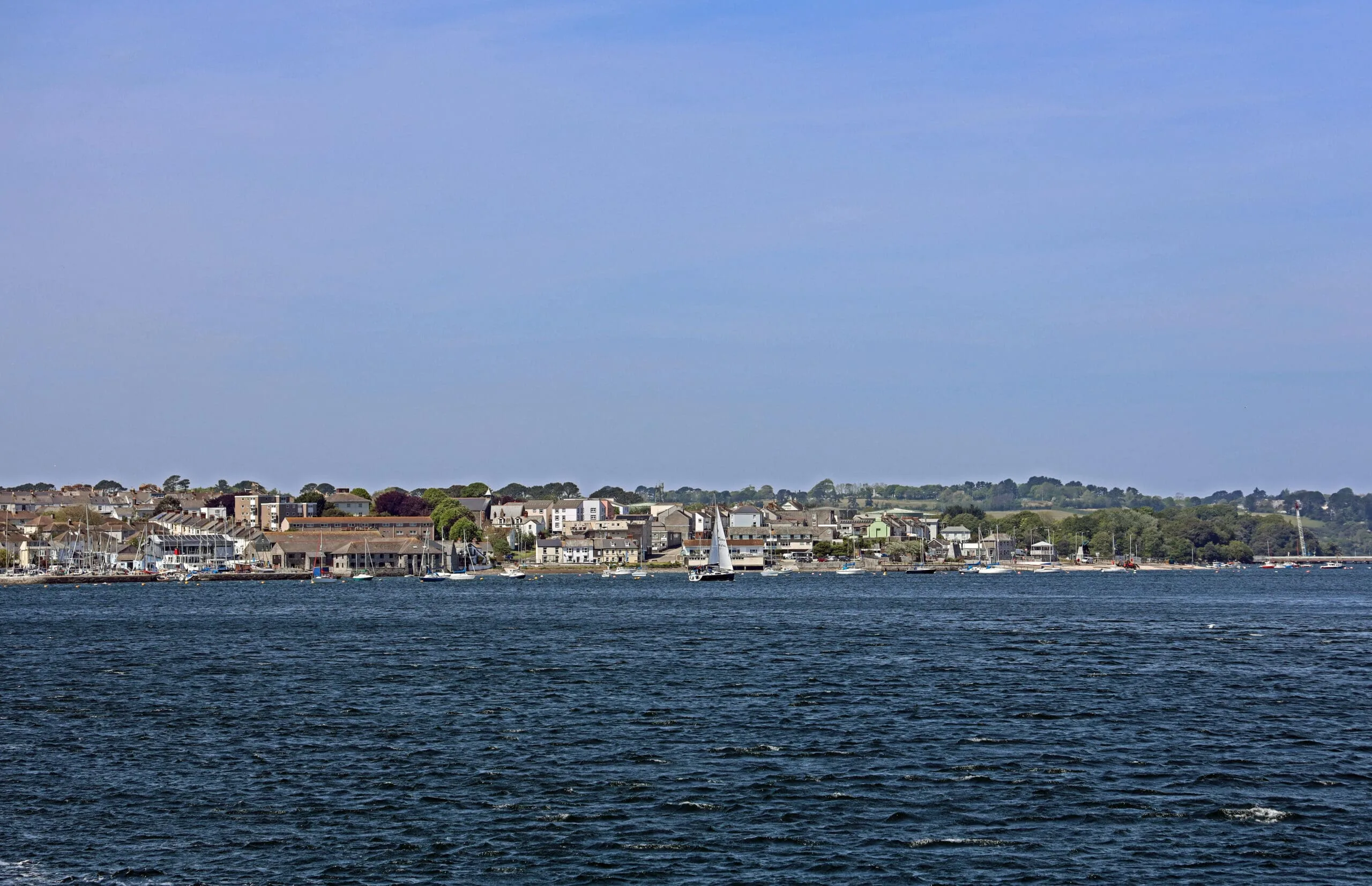 Torpoint, Cornwall from the River Tamar (long shot).